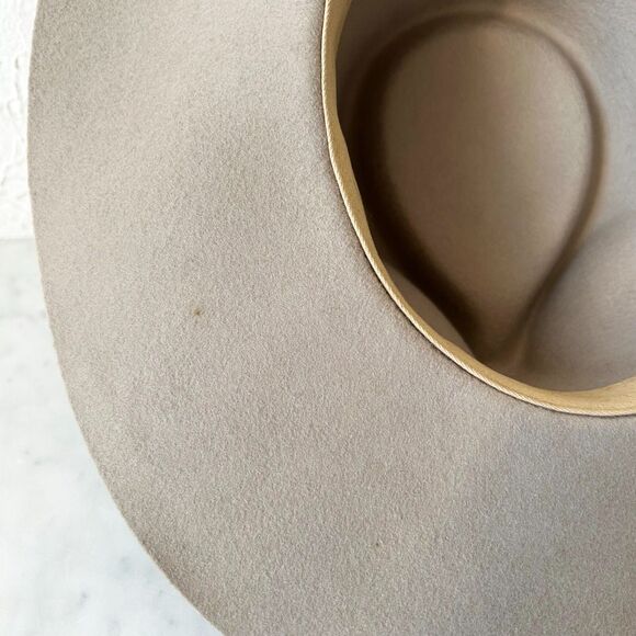 Wyeth Women's Lila Fedora Hat Brown Wool Wide Brim Ribbon Band - One Sizerey - Picture 13 of 13